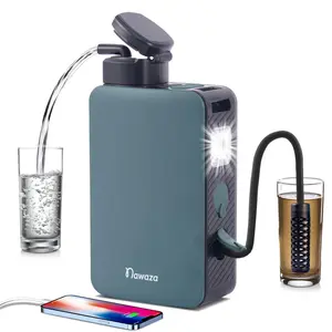 Smart Water Bottle - Portable Compact Electric Filter with 0.01 Micron Dual-Filtration System, 400L Capacity, Backpack Mount, Green, Camping Accessories, Travel Water Bottle for Home Bathroom Use