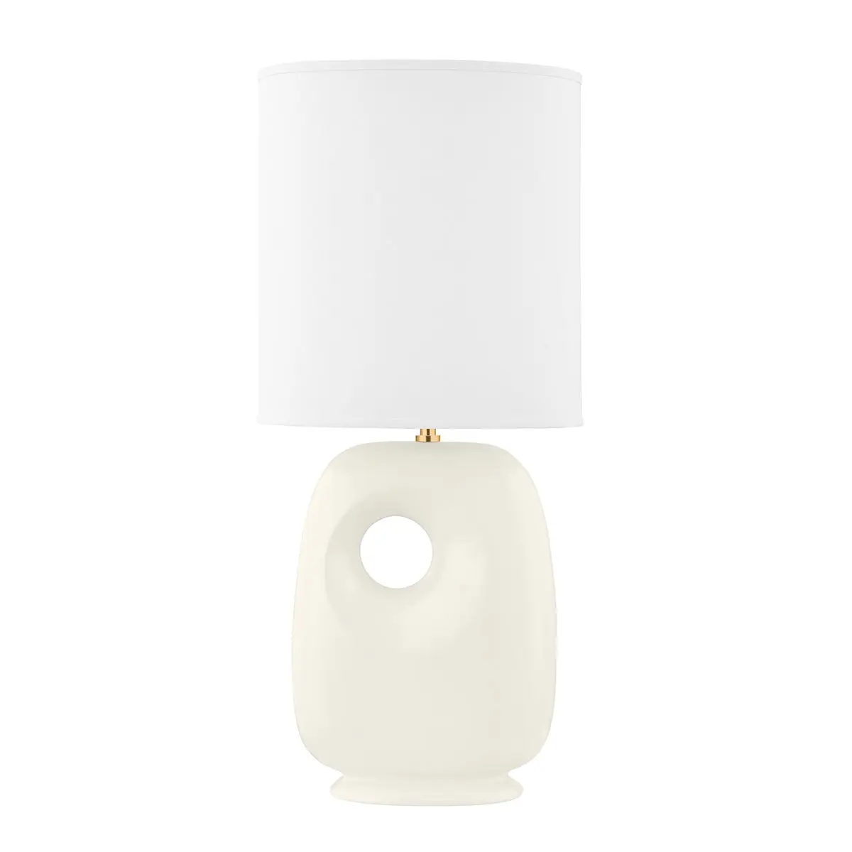 Harbor Park 1-Light Table Lamp With Matte Ceramic Base And White Linen Shade