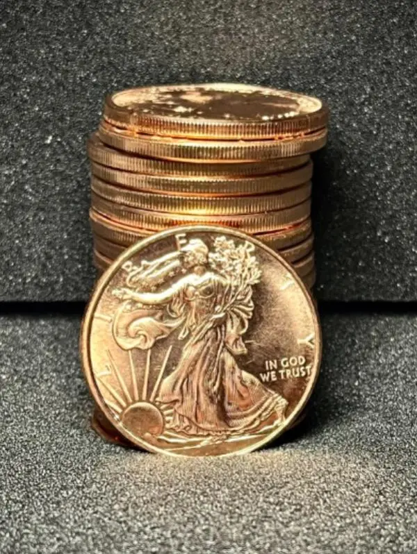 20 1oz copper Rounds - Mixed Designs - Full Tube