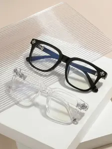 2-Pack Retro Square Frame Glasses, Unisex Daily Wear Blue Light Blocking Eyewear, Stylish and Versatile, Perfect for Men and Women