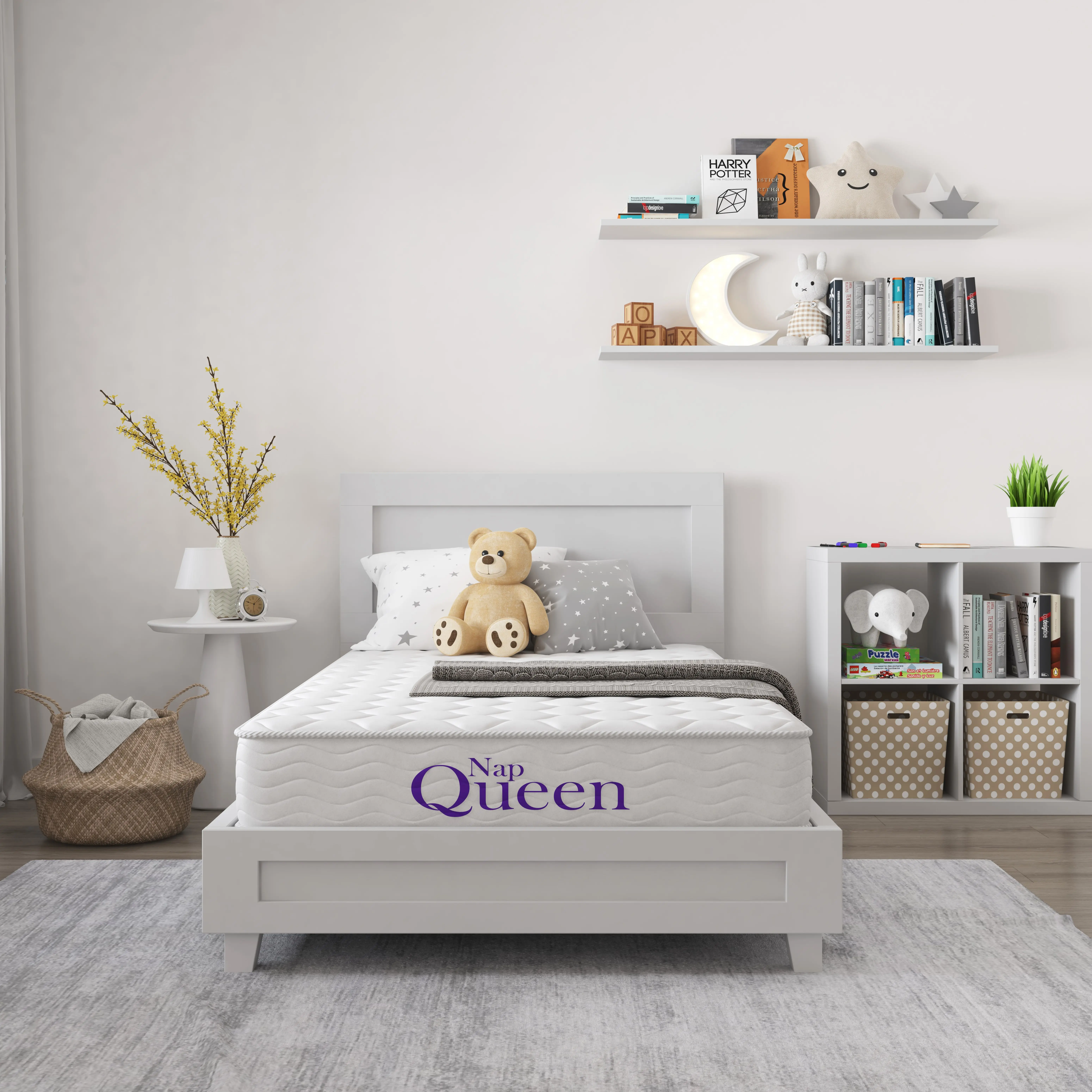 NapQueen Elsa Innerspring Mattress - 6in & 8in Options, Twin Bed Compatible, Fire Safe Design for Comfortable Sleep & Peace of Mind