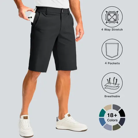 G Gradual Men's 11" Inseam Premium Active Athletic Shorts - 4 Pockets, 2 Deep Side Pockets, 4-Way Stretch Move, Quick Dry, Breathable, Elastic Sporty, Imported, Machine Washable Outdoor Casual Shorts