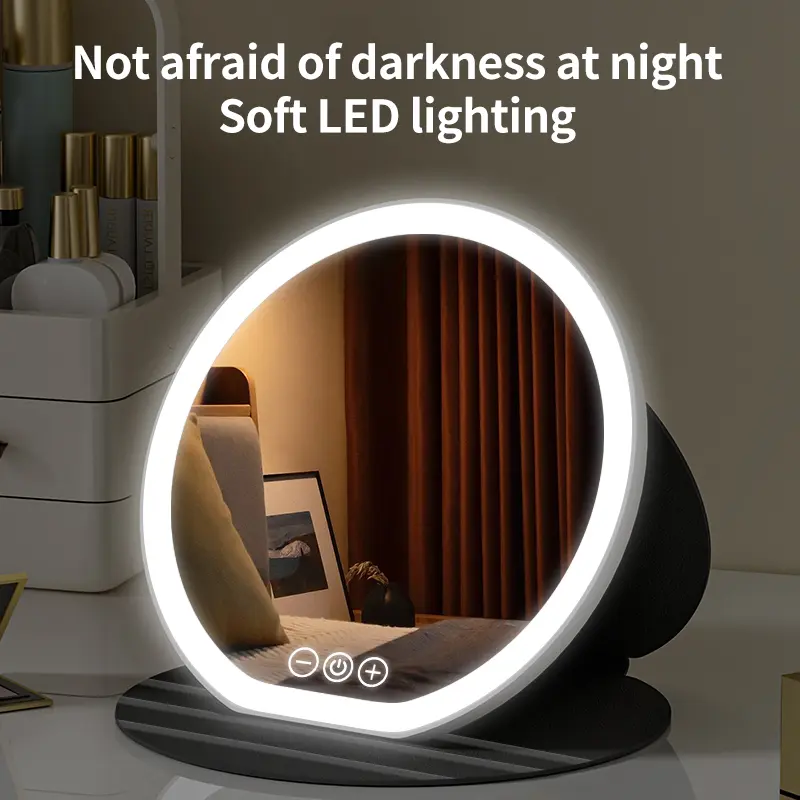 Foldable Makeup Mirror with LED Light, Rechargeable Desktop Electric Mirror, Portable Mirror for Home, Office, Dormitory, Bedroom, Living Room, Decor, Interior, Makeup,back to school,back to school haul