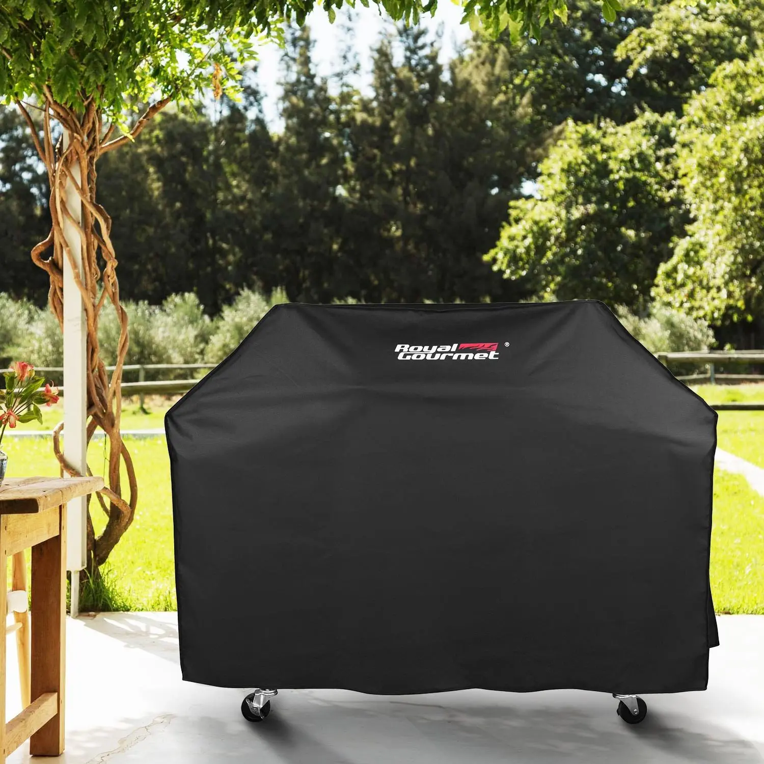 Royal Gourmet CR5903 59" Grill Cover, Heavy Duty Waterproof BBQ Cover, Durable Oxford Polyester Outdoor Grill Cover, Weather Resistant Gas Grill Cover with Velcro Straps, All Season Protection, Black