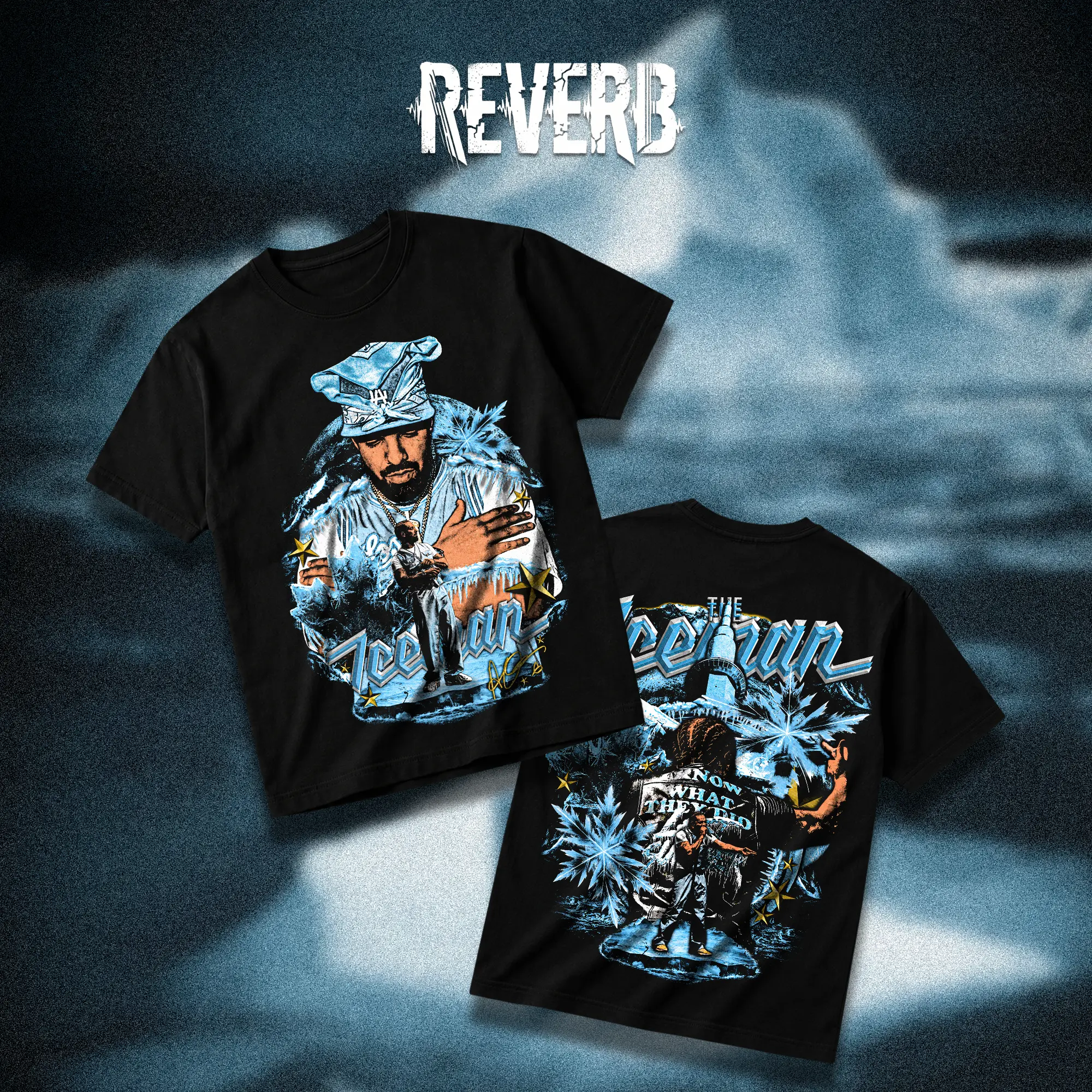 [REVERB] Drizzy Iceman Graphic Tee Vintage Rap Streetwear Oversized T-Shirt Double Sided Print Unisex HipHop Heavy Cotton Tee