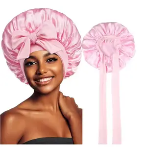 Large Satin Bonnet With Adjustable Wrap Tie Durable Haircare