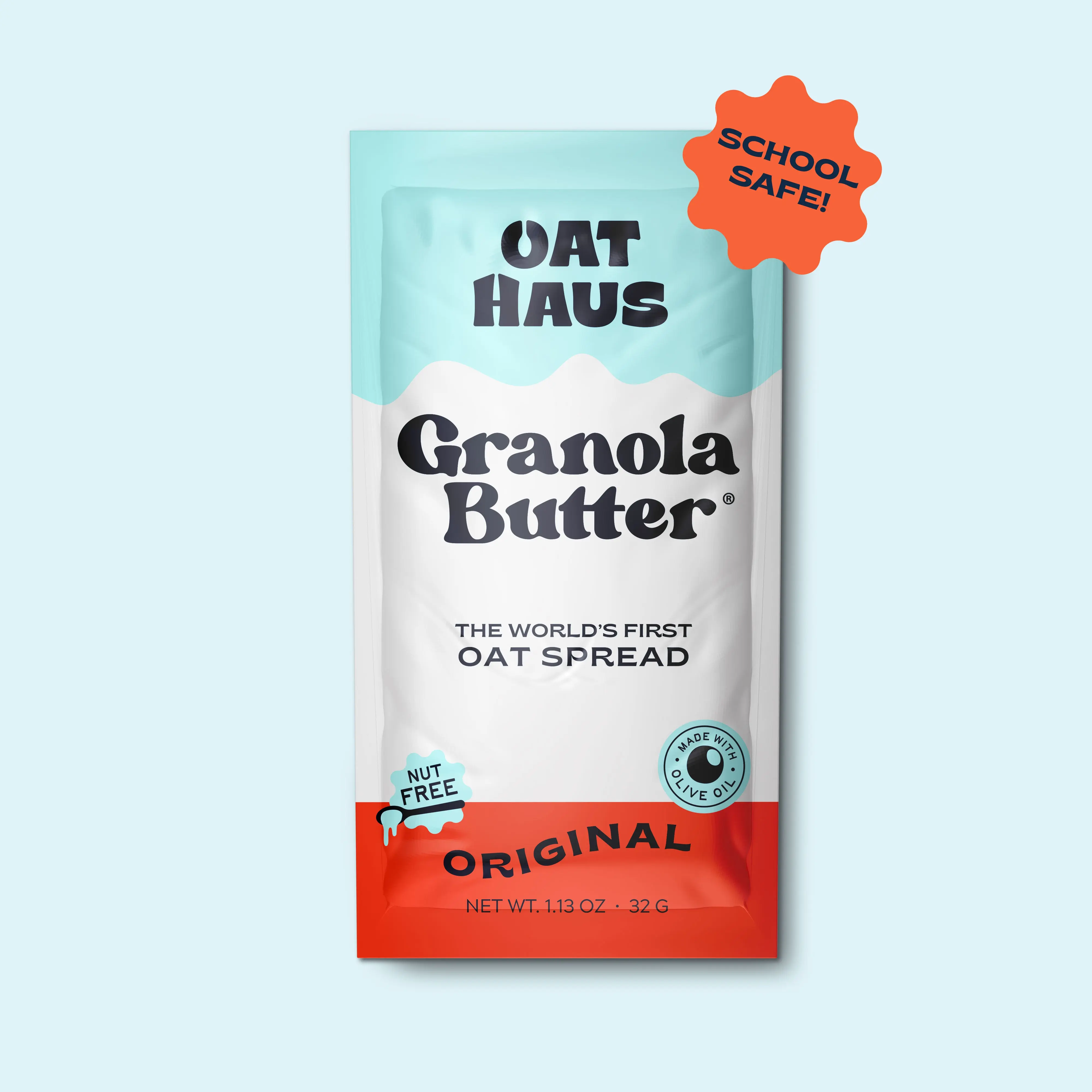 Original Granola Butter Packets - School Safe Gluten-Free Oat Spread 1.13 oz Nut-Free Fruit Oatmeal Healthy