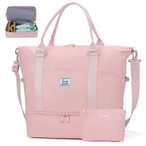 Weekender Bag Travel DuffelBag with Shoe Compartment and ToiletryBag for Women, Carry on Overnight Bag