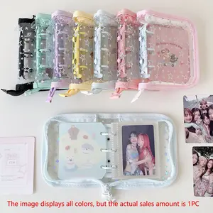 Star Zipper Binder Album A8 Mini Three-Inch Polaroid Storage Book, Idol Card Organizer, Handmade Journal, Compact Design, Photocards Binder