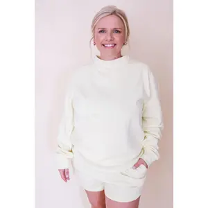 Mock Neck Terry Sweatshirt – Butter Yellow