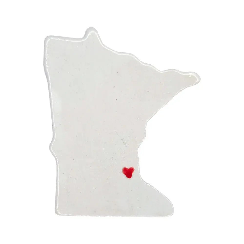 Minnesota Customized City Ceramic Magnet - Custom Red Heart Design Souvenir