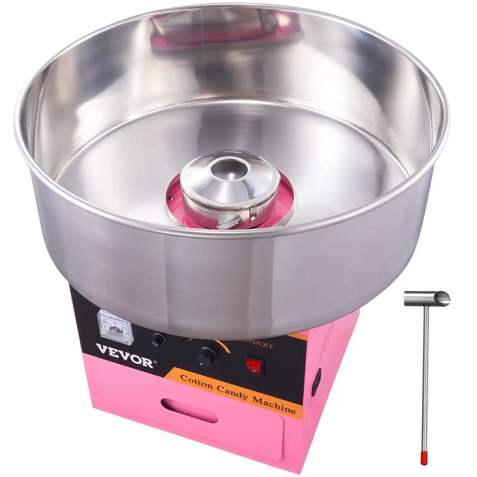 【Summerfinds】VEVOR Electric Cotton Candy Machine,  1000W Candy Floss Maker, Commercial Cotton Candy Machine with Stainless Steel Bowl, Sugar Scoop, and Drawer, Perfect for Home Kids Birthday, Family Party Pink
