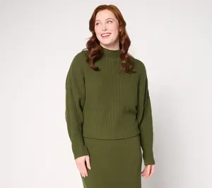 Carla Rockmore Collection Dolman Sleeve Mockneck Sweater