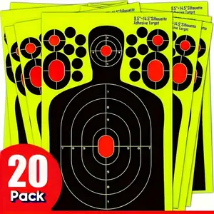 20 Pack 40Pack Large Reactive Splatter Targets 9.5"x14.5" Fluorescent Self-Adhesive Shooting Targets for Range Practice Bright Colors Durable Waterproof