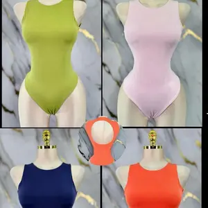 Double-Layered Bodysuits, Soft Stretchy Fabric for Daily Wear