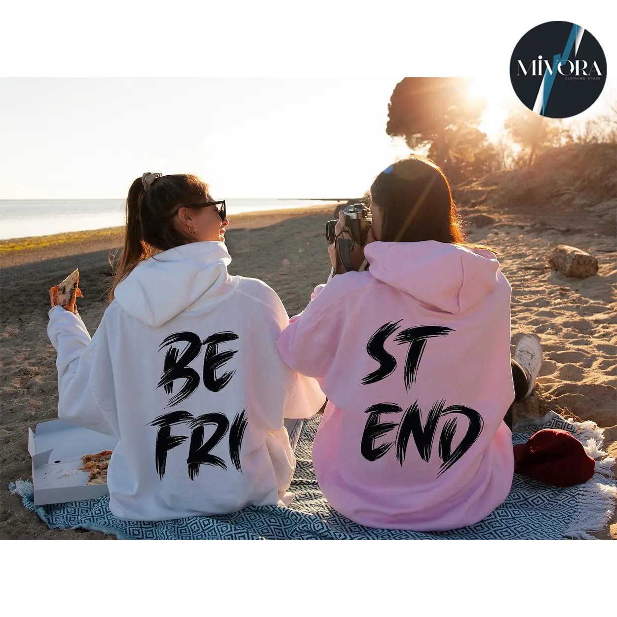 Best Friend Couple Hoodies Graphic Hoodie Casual  Fleece Fabric Pullover Hooded Sweatshirt for Women for Men, Perfect Gift
