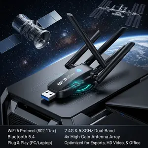 2026 AX900 WiFi USB Adapter WiFi6 Bluetooth 5.4 Dual Band 2.4G+5.8Ghz 4 Antenna Dongle USB Wireless Card Receiver for PC/Laptop