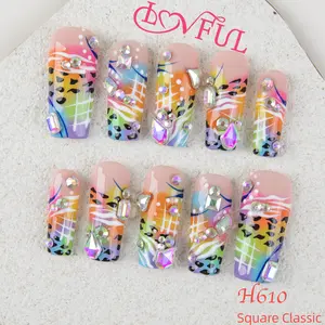 Lovful CLASSIC SQUARE Collection 1.3inch Handmade Acrylic Press On Nails | 10PCS, Reusable, Salon-Quality, Long-Lasting #DealsForYouDays