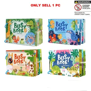 Interactive Quiet Sticker Book Toy, Early Education Preschool Learning Book Busy Book Animal Fruit Cognitive Hand Training Puzzle Toy, Christmas Gift, Preschool Busy Books