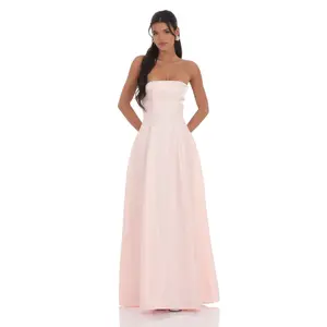 Sheen Empire Waist Maxi Dress in Pink
