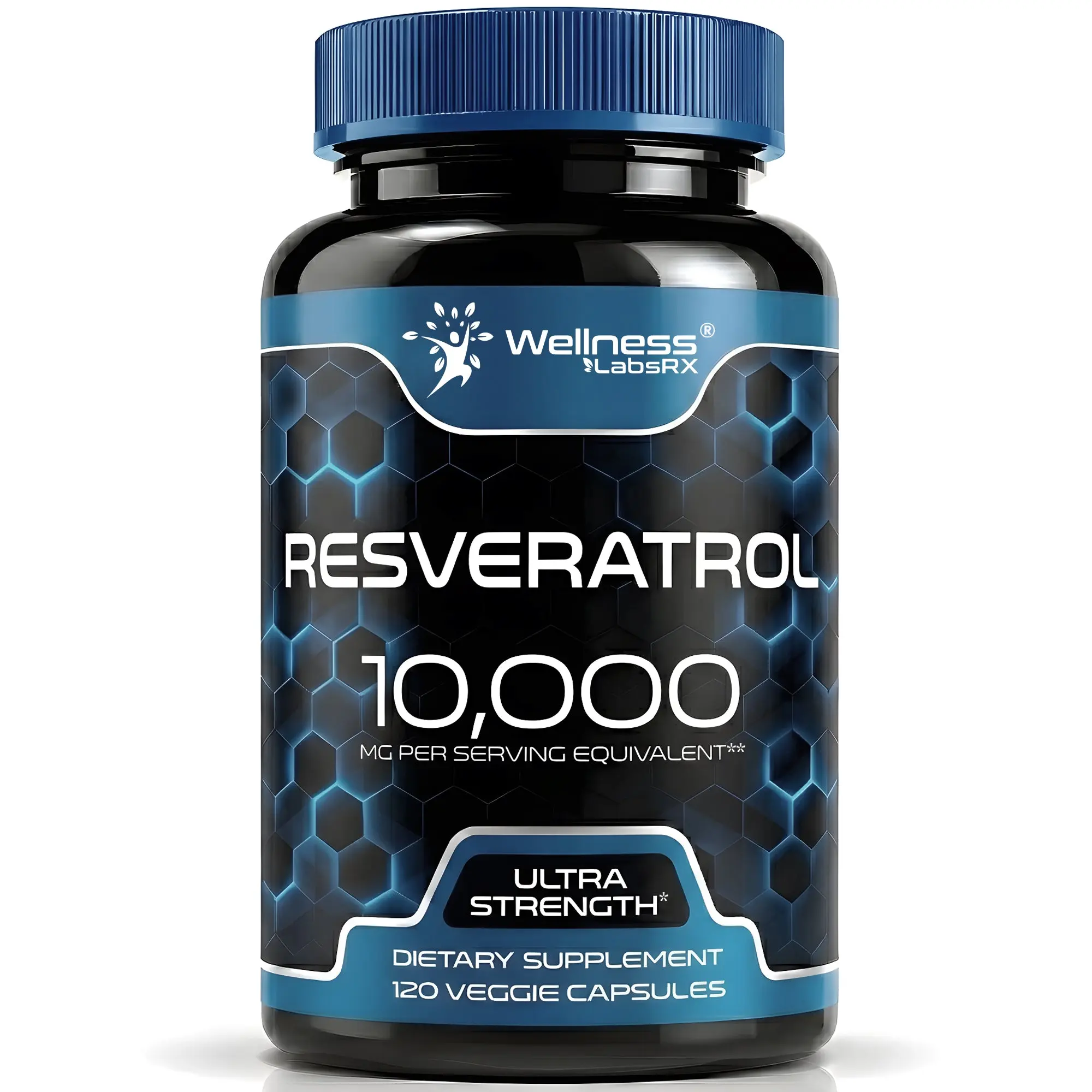 WELLNESS LABSRX Resveratrol Supplement 1000mg, 120 Capsules (60 Days Supply), Ultra-Strength High Purity Trans-Resveratrol for Healthy Aging, Anti-Aging and Heart Health Support - Vegan, Keto