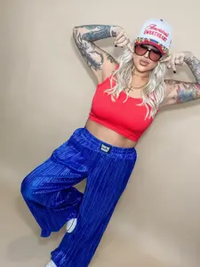 Bluest Flame Plisse Pants