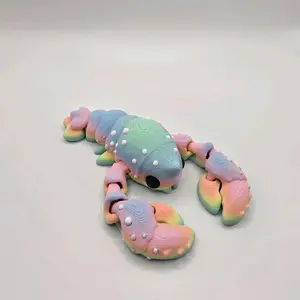 Layers In Green 3D Printed Articulating Rainbow Lobster Figurine 5 Inches PLA Material Home Decor Ornament Desk Toy Party Favors