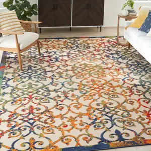 Nourison Aloha Contemporary Scroll Outdoor Rug