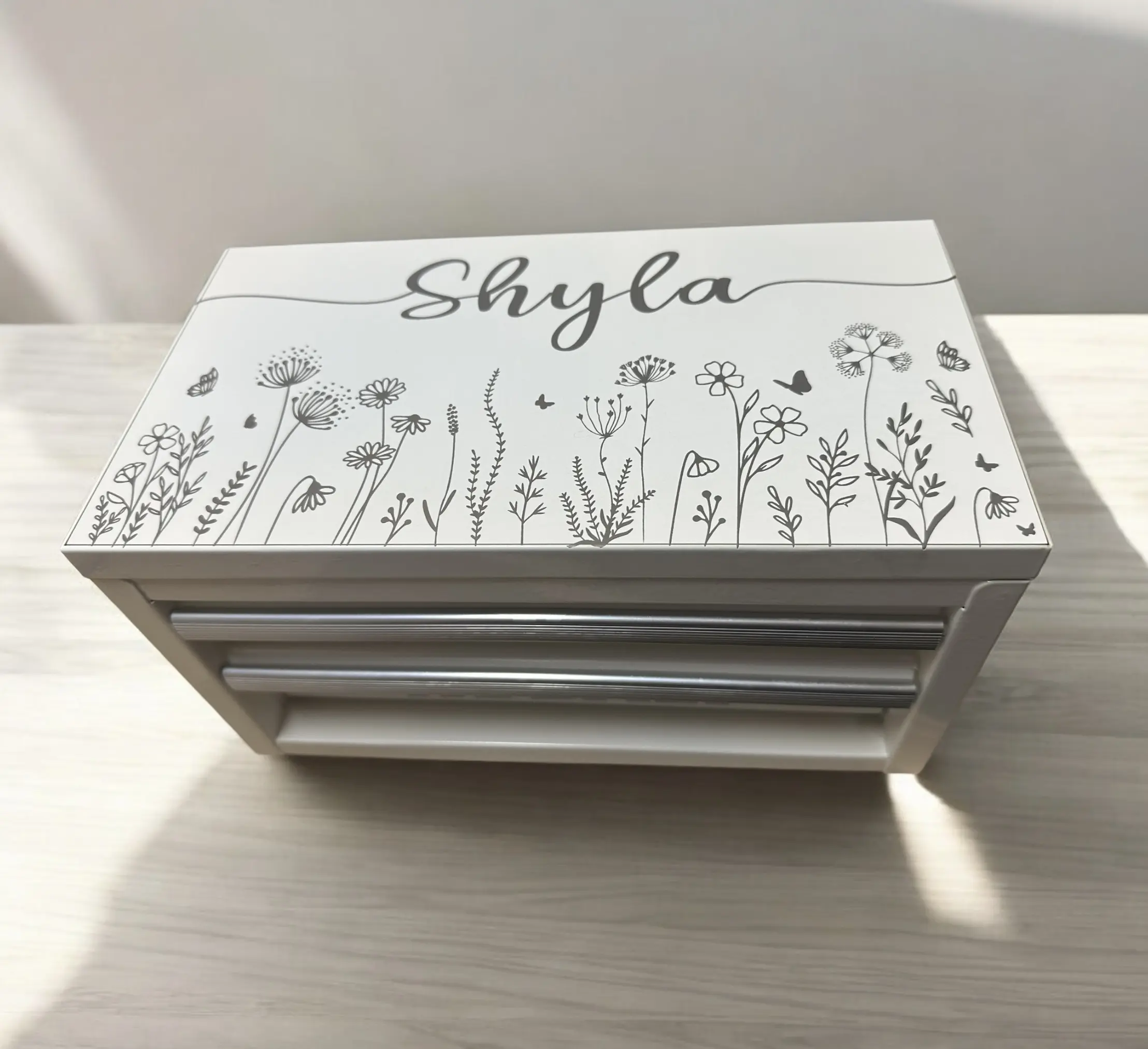 Wilflower with Name Kobalt Mini Toolbox; Laser Engraved Mini Toolbox Gift; Groomsman or Best Man Gift; Bridesmaid or Maid of Honor Gift; Laser Engraved Mini Toolbox; Kobalt Mini Toolbox Engraved