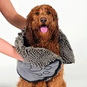 Clay Removing Mat Dog Dryer Towel, 8.66* 21.65inch , Gray bath