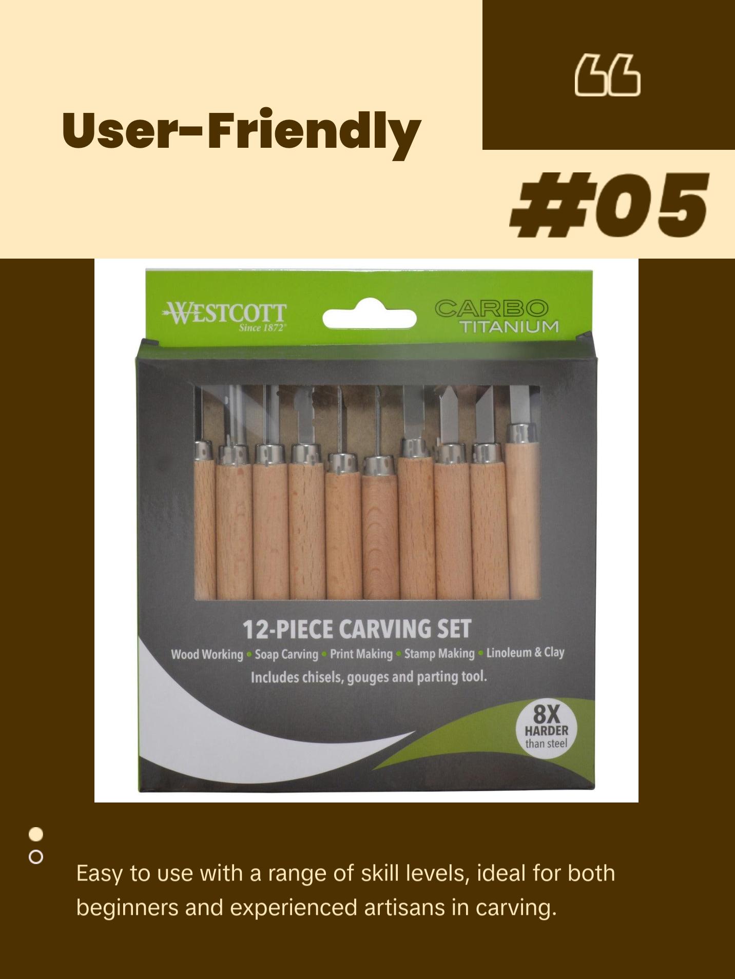 Westcott CarboTitanium Carving Tools Set, 12-Piece Set (17979-Parent)