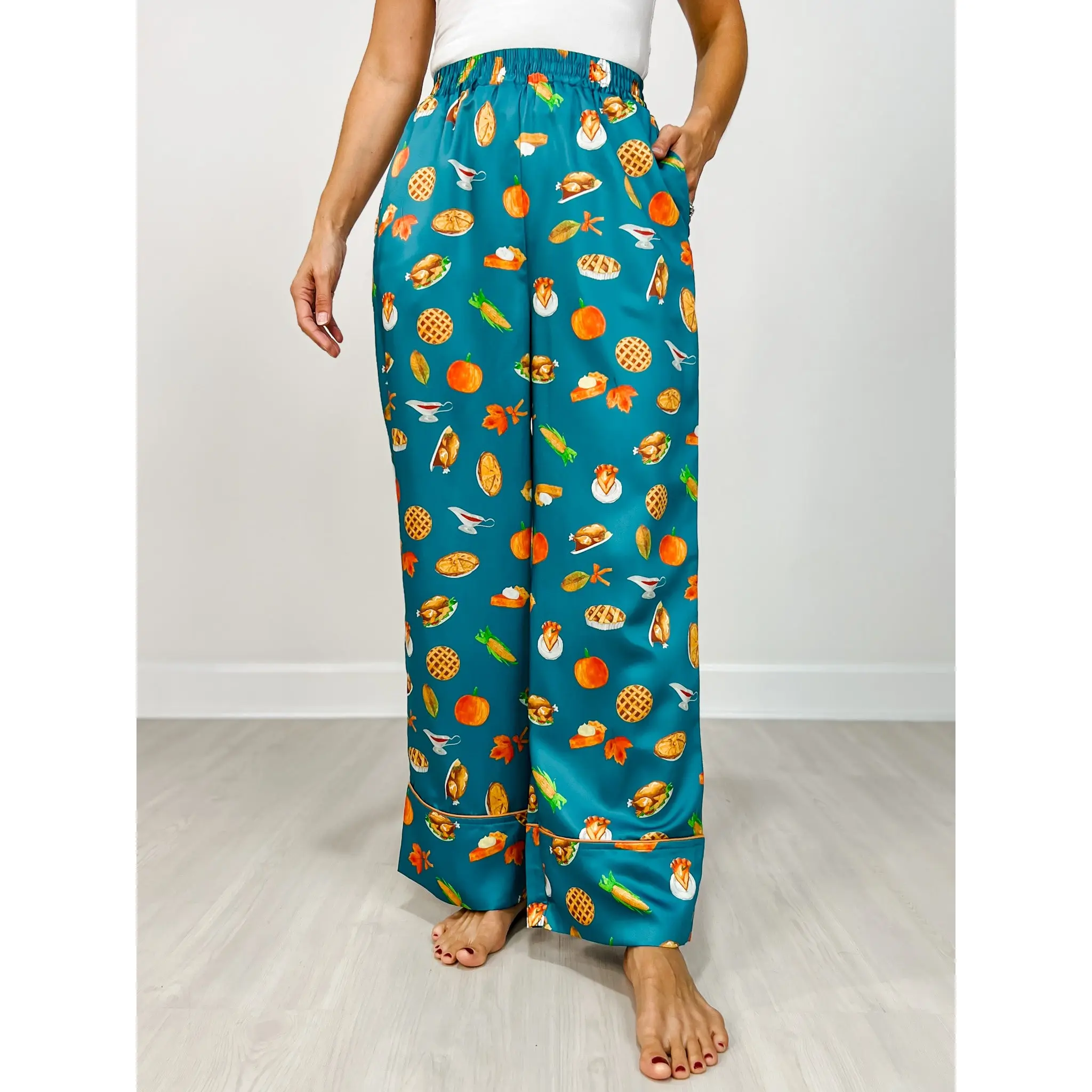 Thanksgiving Dinner Printed Pajama Pants