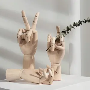 7 Inch Wooden Hand Model with Movable Joints for Drawing and Sketching, Ideal Decoration and Display, Perfect Gift for Graduation and Birthdays