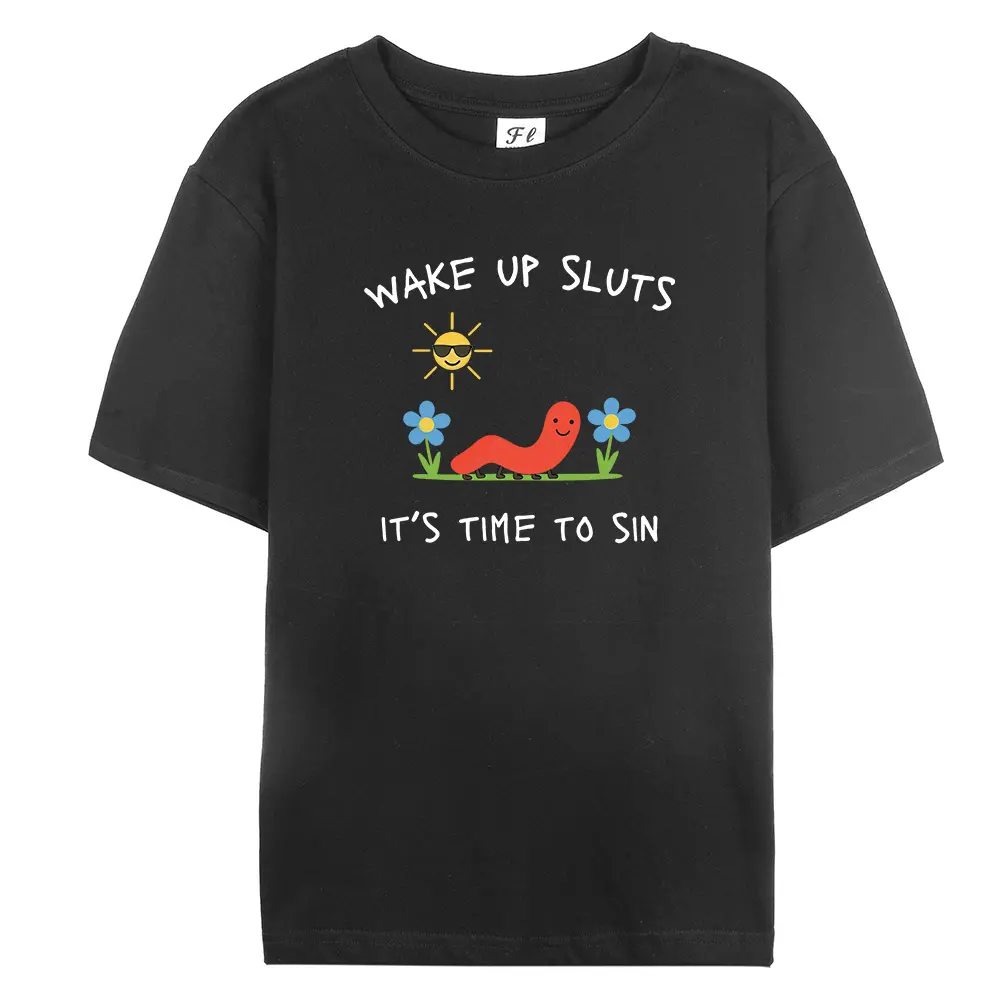 High-Quality Casual Top,Casual Classic Graphic TeeWake Up Slts T-Shirt Funny Animal Shirt Meme Graphic Tee Sarcastic T-Shirt Cursed Tshirt Unhinged Humor Top Viral T-Shirt