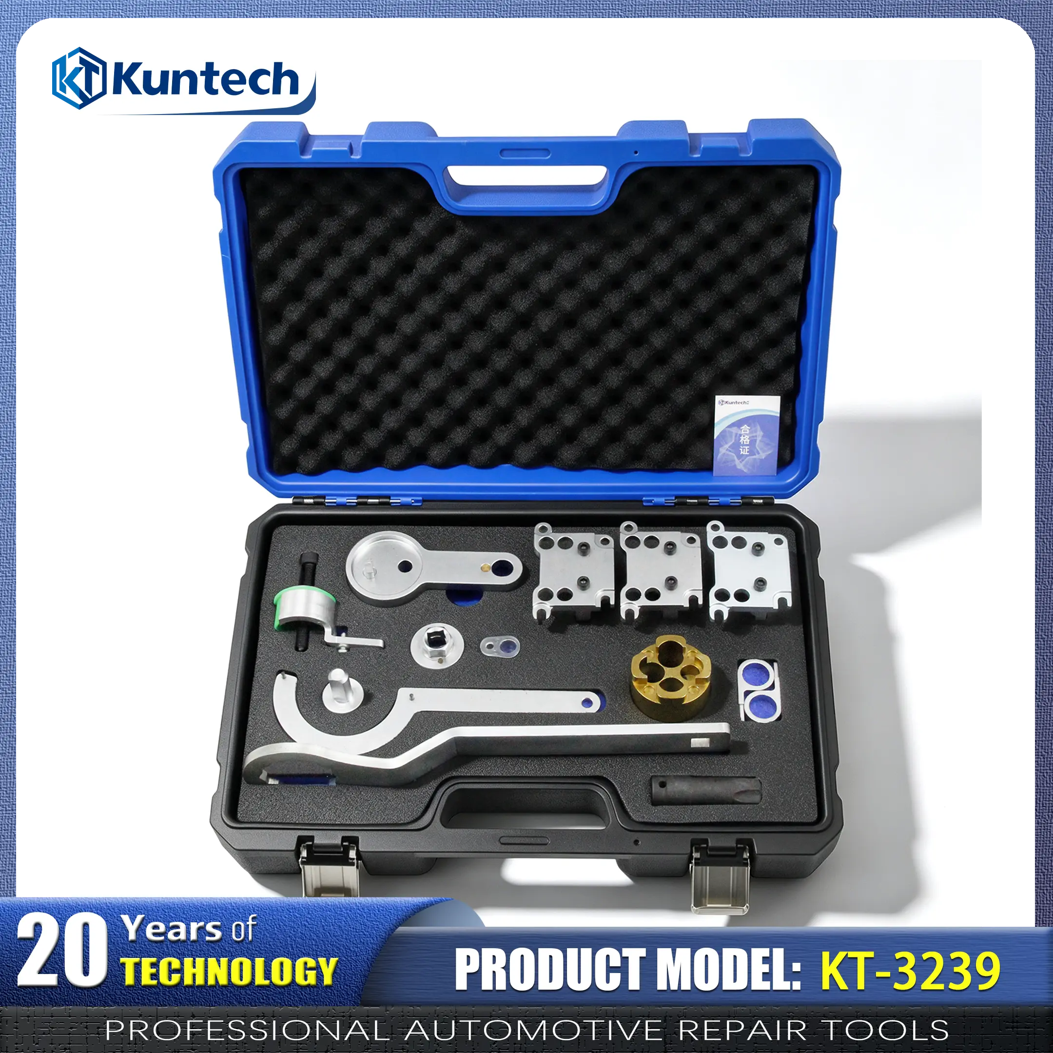 Kuntech KT-3239 Engine Timing Tool Kit with Timing Chain, Vehicle Specific Fit Camshaft Locking Tool for 2020+ Mercedes Benz M254/M256 Dual Engine Models (C, E, GLE) with Wide Vehicle Compatibility