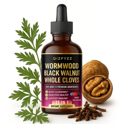 Black Walnut & Wormwood Herbal Vitamins Supplements - 11-in-1 Healthcare Dietary Liquid, Berberine Vitamins Supplements, Whole Cloves, 8 Additional Botanicals, Berry Mix Flavor, 2 fl oz 1-Month Supply
