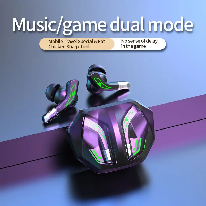 Game Dual Ear Versatile Headphones, Wireless Headset Audio, Low Latency No Lag, Cool Gaming Headset, Essential for Dormitory Gaming