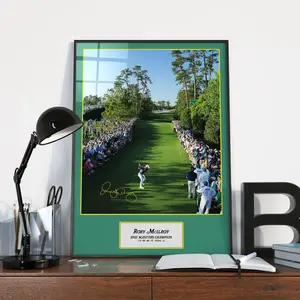 Mcilroy 2025 Masters Winner Print Art Poster Career Grand Slam Wall Art, Gifts for Disc Golfers, Golf Club Home Decor