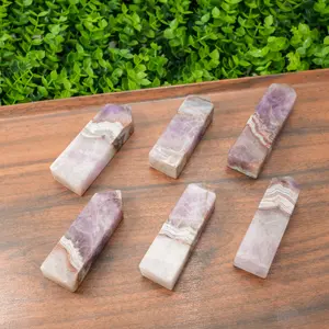 Dream Amethyst Tower - Chevron Pattern, Healing Crystal & Home Decor