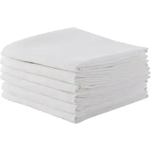 Flour Sack Dishcloths, Pack of 6, Highly Absorbent Kitchen Towels, Plain   Towels for Drying and Cleaning, 50x70cm (Beige