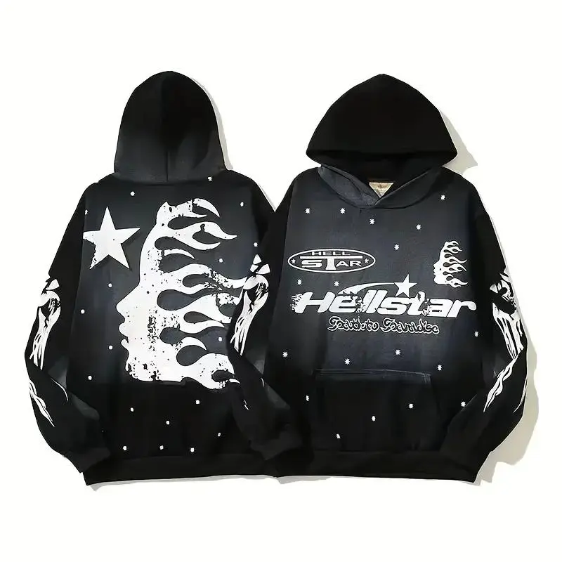 Hell-star Fashion Hoodie 2026 – Unisex Oversized Graphic Hoodie, Long Sleeve Lightweight Breathable Streetwear Jacket, Casual Sportswear, Adult Sizes S–5XL