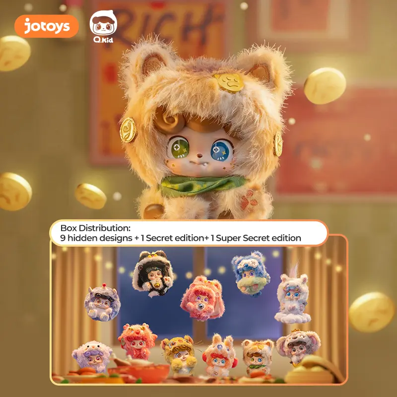 Jotoys Q.Kid Good Fortune Series Plush Blind Box - Blind Bag Collectible, Collectible Pack, Cute Lucky Charm Gift for Collectors