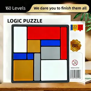 Logic Puzzle Brain Game for Kids & Adults, 160 Challenging Stages, Educational building Blocks Logic Toy, Travel-Friendly Games for Ages 7 and Up