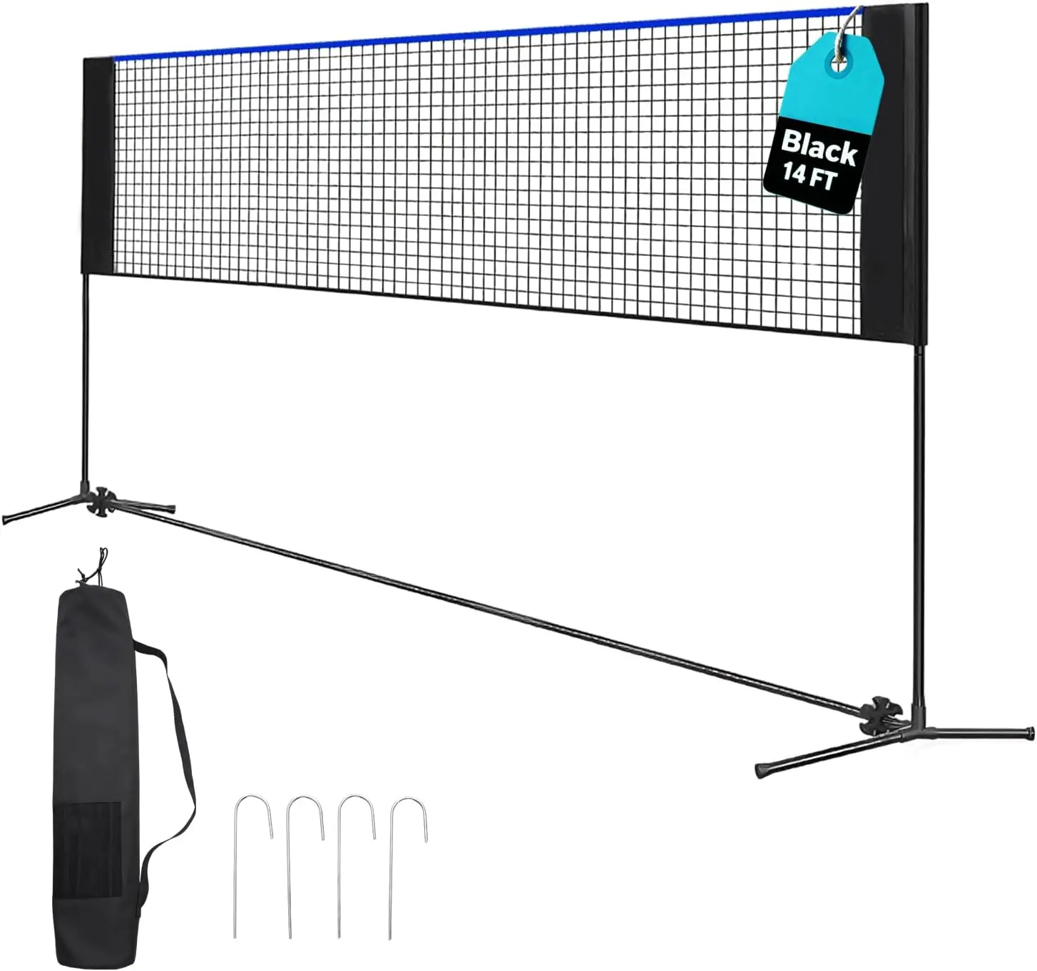 Portable Badminton Net, Height Adjustable Volleyball Net, Badminton Net with Carry Bag, Volleyball Net for Pool, BackyardGame Indoor Outdoor Use