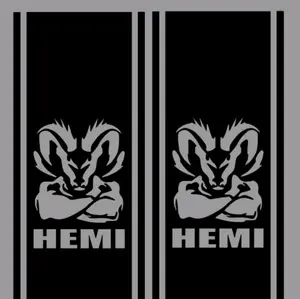 Hemi Ram with Arms crossed Bedside Decal, 10"x46", set of 2 vinyl window decal