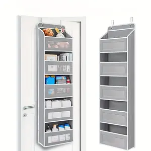 [Door Organizer-Save your space] 4 Pocket Over Door Hanging Organizer | No Tilt Closet Organizer for Diaper Kids Toys Shoes - Over Door Storage for Essentials Nursery Bedroom Bathroom