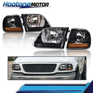 CROSSDESIGN Headlights&Corner Parking Lights Fit For 97-03 F150 Expedition Lightning Style