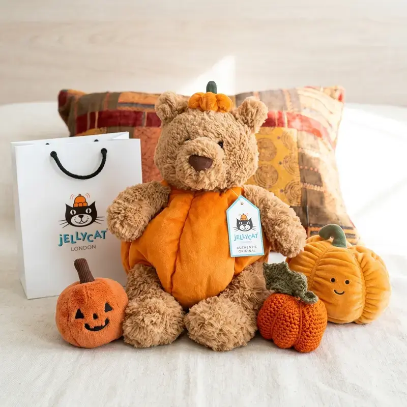 Official Jellycat Pumpkin Teddy | US Stock | Free Jellycat Gift Bag sohochic