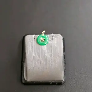 14k gold jade pendant