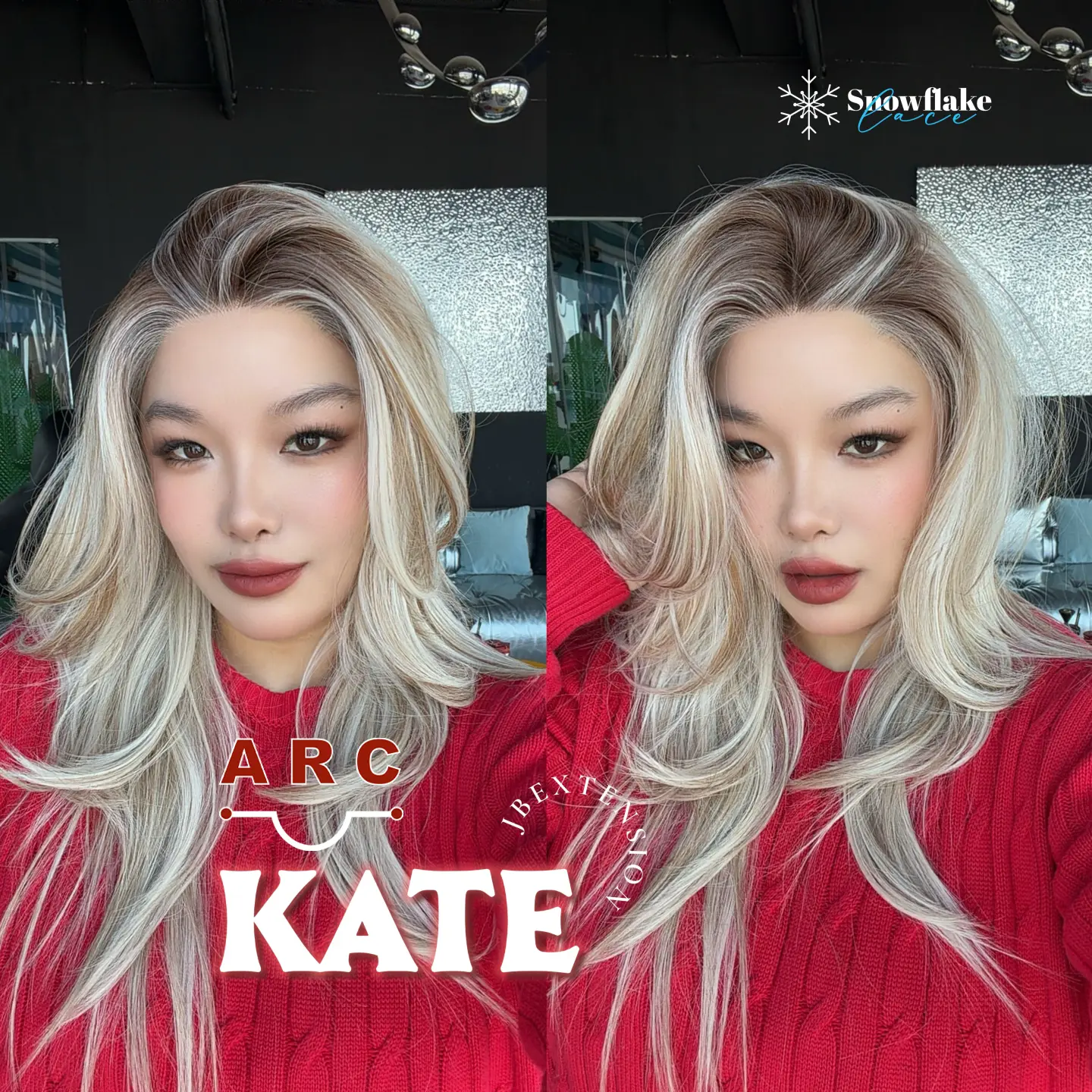 JBEXTENSION 24 Inches Butter Milk Pre-Cut T Part Snowflake Lace Frontlace Glueless Wig KATE【BENDY EAR TABS】